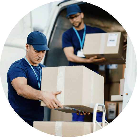 Sprinter Van Unloading Boxes